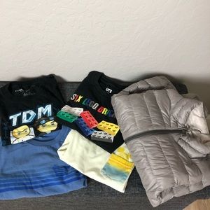 Boys Puffer Jacket + 4 T-Shirts Disney/Lego/DanTDM